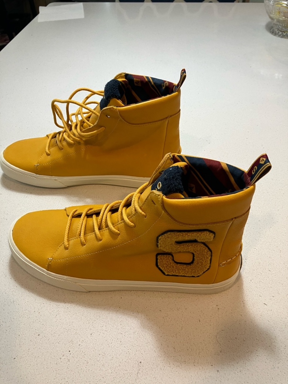 Sperry Mustard Yellow High-Top Boat Shoes
